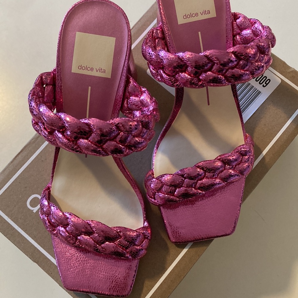 NWT Anthropologie Dolce Vita Paily‎ Heels in Rose Size 7 Pink - Picture 5 of 9